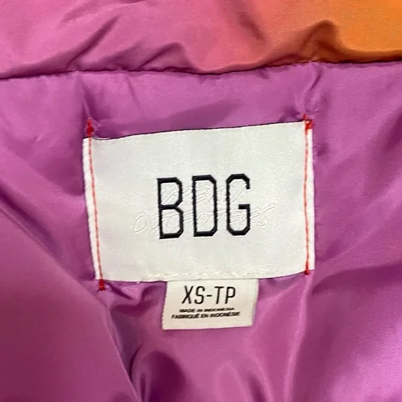 BDG XS Orange Purple Pink Ombré Puffer - Picture 12 of 15